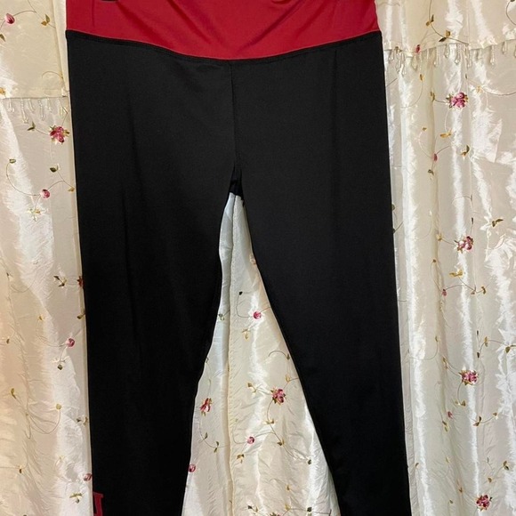 Indiana Hoosiers Women's Leggings Size M | IU Logo | Black & Red Foldover Waist" - Picture 1 of 4